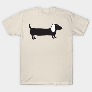 Simple black and white dachshund T-Shirt